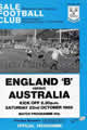 England B v Australia 1988 rugby  Programme